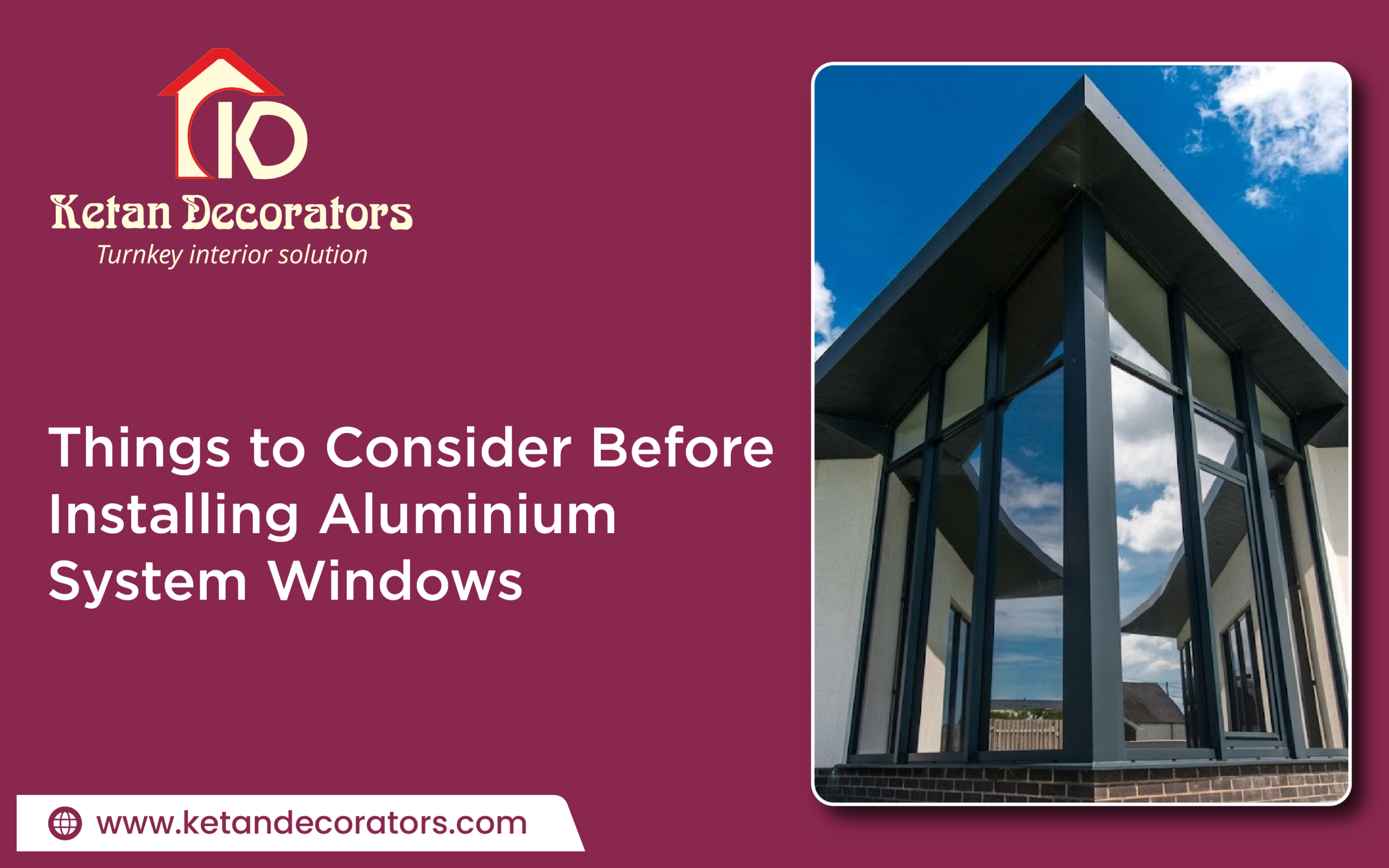 Aluminium system Windows installation